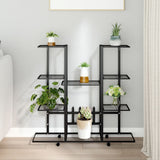 Flower Stand with Wheels 94.5x24.5x91.5 cm Black Iron 343121