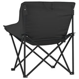 Camping Chairs with Pocket Foldable 2 pcs Black 366548