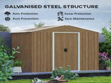 8 x 6ft Galvanised Steel Shed, with Double Door - Brown T3398P318630