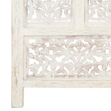 Hand carved 4-Panel Room Divider White 160x165 cm 285327