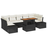 Garden Sofa Set with Storage 8 pcs Black Poly rattan 3358665