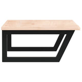 Basin Shelf Wall Mounted Steel and Solid Wood Oak 3302599