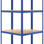 4-Layer Corner Shelf Blue Steel&Engineered Wood 152852