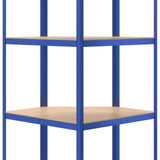 4-Layer Corner Shelf Blue Steel&Engineered Wood 152852