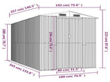 Garden Shed Anthracite 192x357x223 cm Galvanised Steel 3147451