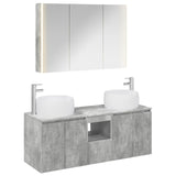 Bathroom Cabinet Set 4 pcs Concrete Grey Engineered Wood 3406546