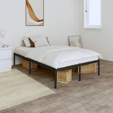 Metal Bed Frame without Mattress Black 120x190cm 350843