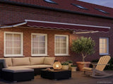 Manual Retractable Awning with LEDs Burgundy and White 3 x 2 m 3419194