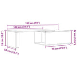 Coffee Table Artisan Oak 150x50x35 cm Engineered Wood 855981