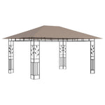 ZNTS Gazebo with Mosquito Net&LED String Lights 4x3x2.73 m Taupe 3070319