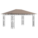 ZNTS Gazebo with Mosquito Net&LED String Lights 4x3x2.73 m Taupe 3070319