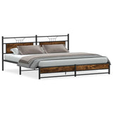 Metal Bed Frame without Mattress Smoked Oak 200x200 cm 3325112