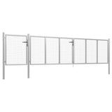 Garden Gate Steel 500x100 cm Silver 144353