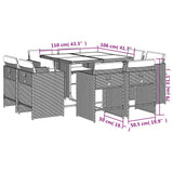 Garden Dining Set Black and Cream White PE Rattan 8-Seater 3211194
