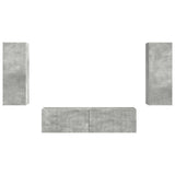 TV Cabinet Set Wall-mounted 2 pcs Concrete Grey Engineered Wood 3408973