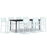 9 Piece Garden Dining Set White 3099274