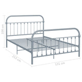 ZNTS 284506 Bed Frame without Mattress Grey Metal 120x200 cm