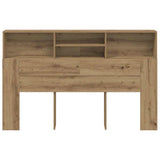 Headboard Cabinet Artisan Oak 160x19x103.5 cm Engineered Wood 856871