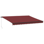 ZNTS Manual Retractable Awning Burgundy 450x300 cm 3215335