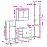 4 Piece Bathroom Furniture Set Sonoma Oak Engineered Wood 3301241