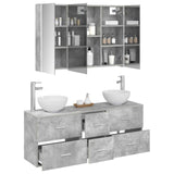 Bathroom Furniture Set 4 pcs Concrete Grey 3406706