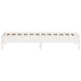 Bed Frame White Solid Pine Wood Single Minimalistic Bed Frame 842707