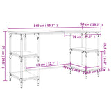 Desk Grey Sonoma 140x50x75 cm Metal and Engineered Wood 845329