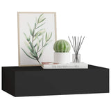 Wall-mounted Drawer Shelf Black 40x23.5x10cm MDF 330243