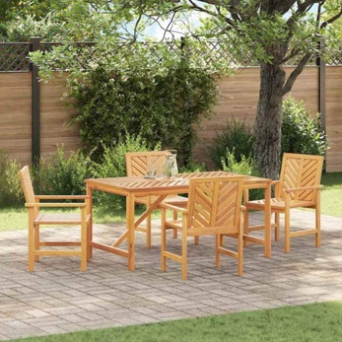 Garden Dining Set 5 pcs Brown 150 x 90 x 74 cm 3154106