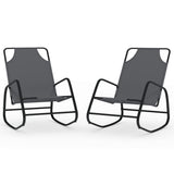 Sun Lounger Set of 2 Grey Powder-coated steel, textilene Standard 318141