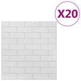 ZNTS 3D Wallpaper Bricks Self-adhesive 20 pcs White 150719