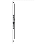 Walk-in Shower Wall Black 115x195 cm Clear ESG Glass 152148