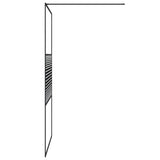 Walk-in Shower Wall Black 115x195 cm Clear ESG Glass 152148