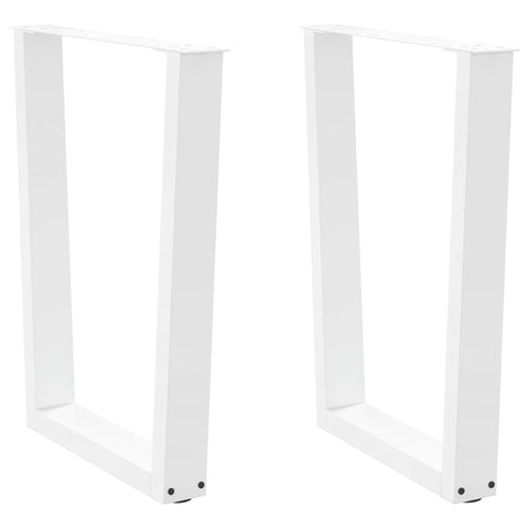 ZNTS Dining Table Legs V-Shape 2 pcs White 60x cm Steel 4012641