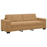 Sofa Set with Cushion 3 pcs Brown 221 x 78 x 80 cm Velvet 3324646