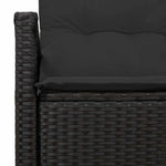 Garden Sofa with Cushion Black 120 x 62 x 69cm Poly Rattan 42006771