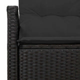 Garden Sofa with Cushion Black 120 x 62 x 69cm Poly Rattan 42006771