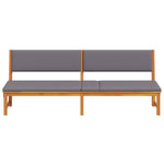 Sun Lounger Reclining Brown 200 x 57 x 75cm Solid Acacia wood 4108113