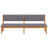 Sun Lounger Reclining Brown 200 x 57 x 75cm Solid Acacia wood 4108113