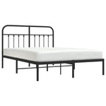 Metal Bed Frame without Mattress with Headboard Black 140x190cm 352578