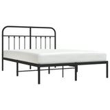 Metal Bed Frame without Mattress with Headboard Black 140x190cm 352578
