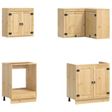 Cabinet with Shelf SKI 8 pcs Honey Brown Solid Pine Wood 3392649