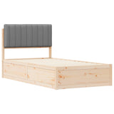 Bed Frame with Upholstered Headboard Light Grey 100 x 200 cm 877789