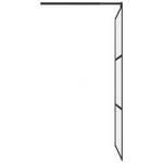 Walk-in Shower Wall 100x195 cm Frosted ESG Glass Black 151878