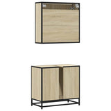 2 Piece Bathroom Furniture Set Sonoma Oak Engineered Wood 3300916