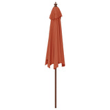 Garden Parasol with Wooden Pole Terracotta 299x240 cm 363172