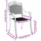 Garden Chair 2 pcs White 55 x 55 x 92.5cm Aluminium 42002380