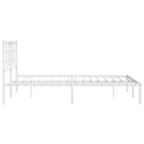 Metal Bed Frame without Mattress with Headboard White 140x190cm 355610