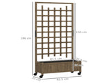 Wooden Trellis Planter, Raised Garden Bed with Wheels and Bed Liner, to Climb and Grow Vegetables, T3398P317695