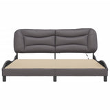 Bed Frame with LED without Mattress "Hvar" Grey 180x200 cm 3213951